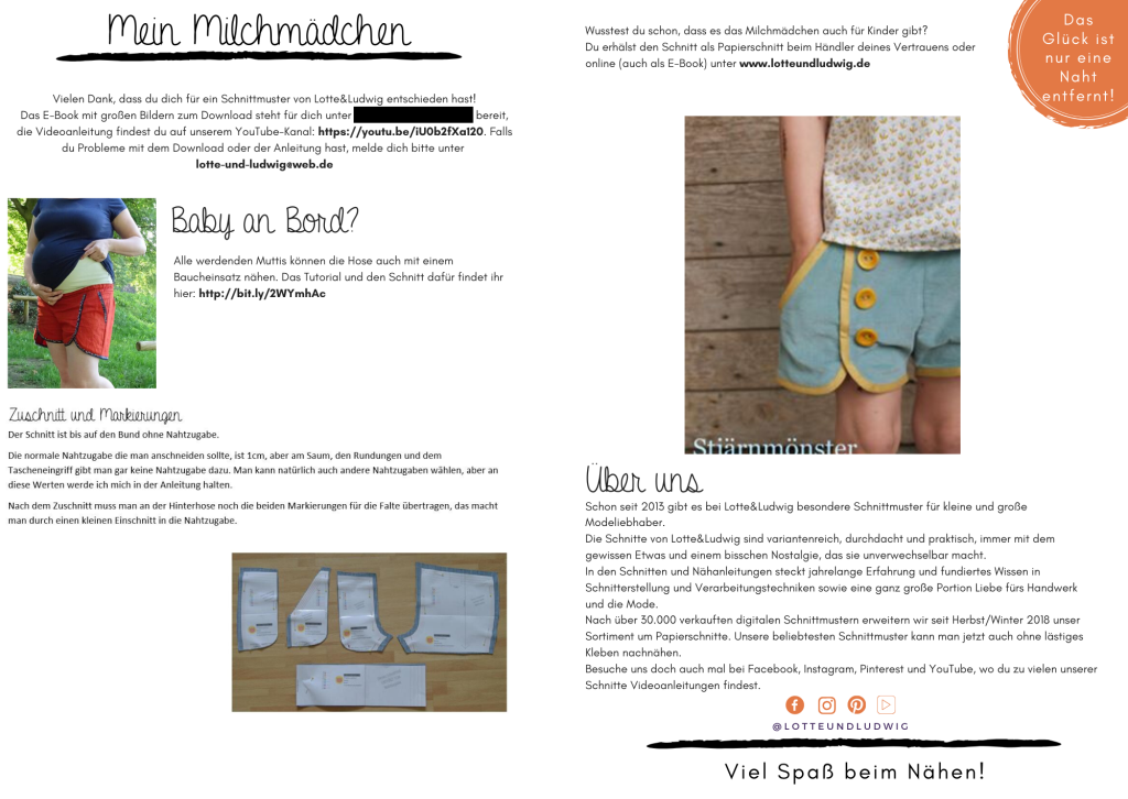 Preview: Papierschnittmuster maritime Shorts Milchmädchen Gr. 34-48